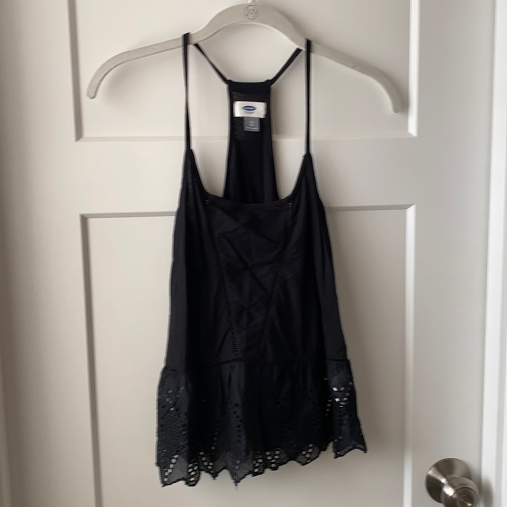 Old Navy XS black tank with lace trim